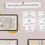 Gold Celestial Digital Bullet Journal Setup Stickers