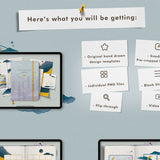 Dreamy Moon Magic Digital Bullet Journal Setup Stickers