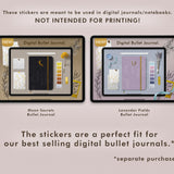 Gold Celestial Digital Bullet Journal Setup Stickers
