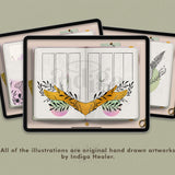 Nature Mystical Digital Bullet Journal Setup Stickers