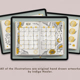 Gold Celestial Digital Bullet Journal Setup Stickers