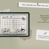 Nature Mystical Digital Bullet Journal Setup Stickers