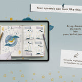 Dreamy Moon Magic Digital Bullet Journal Setup Stickers