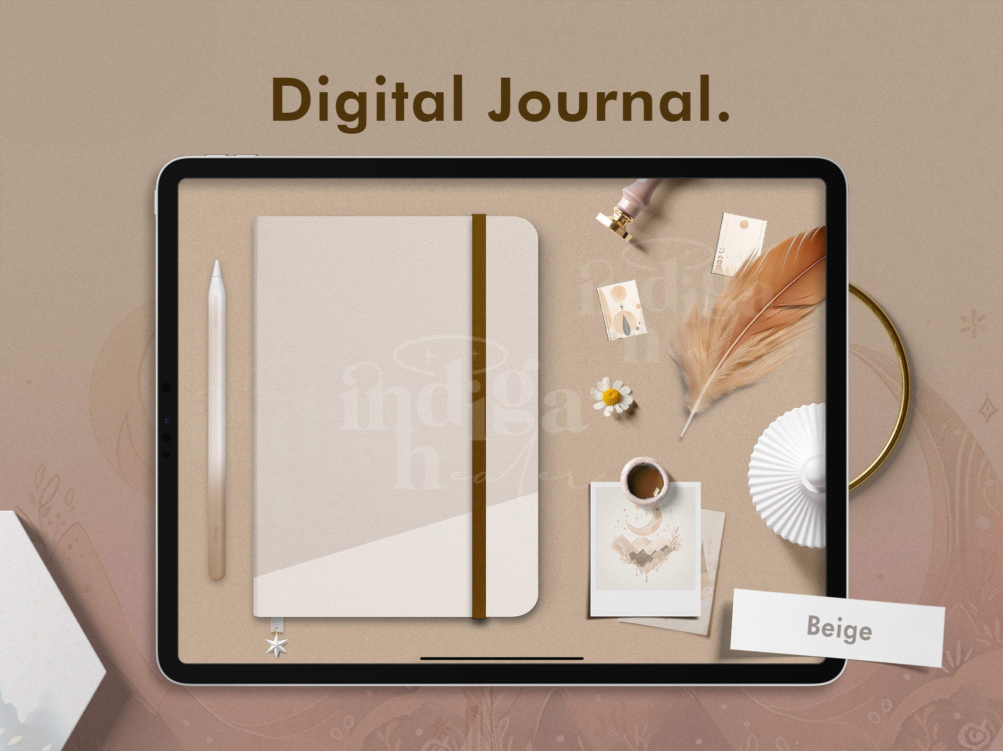 Digital Blank Journal - Beige – Indiga Healer - Digital stationery for ...