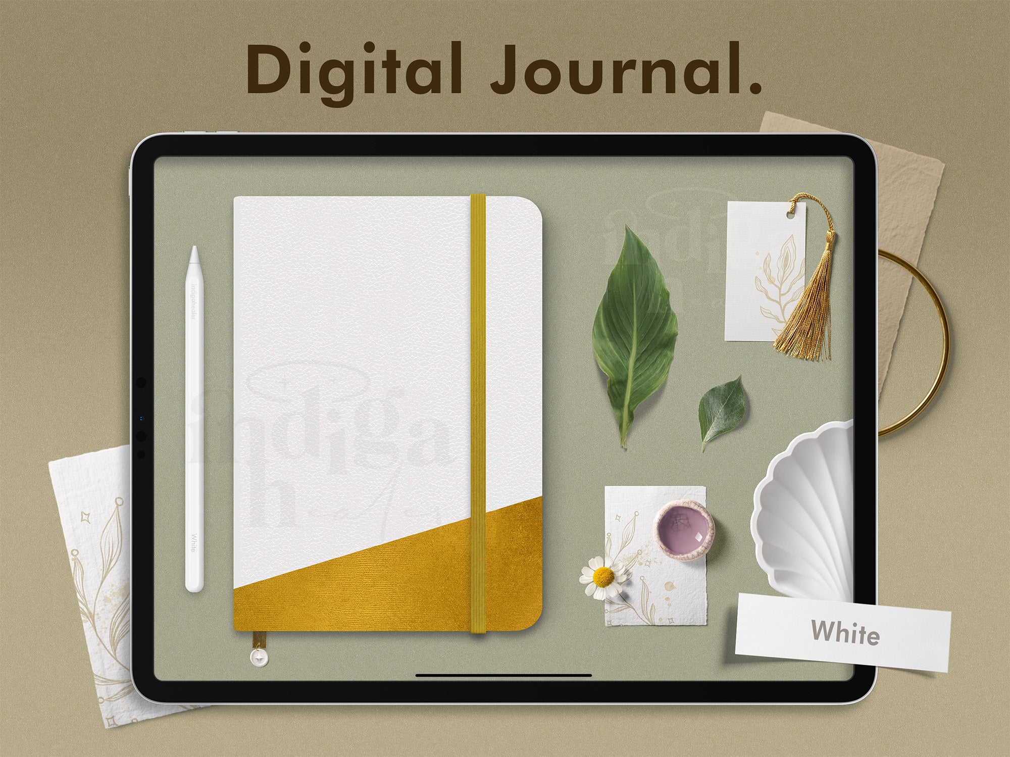 Digital Blank Journal - White – Indiga Healer - Digital stationery for ...